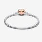 BRACCIALE CON CHIUSURA A CUORE ROSE' DONNA PANDORA BRACCIALE CON CHIUSURA A CUORE ROSE' DONNA PANDORA