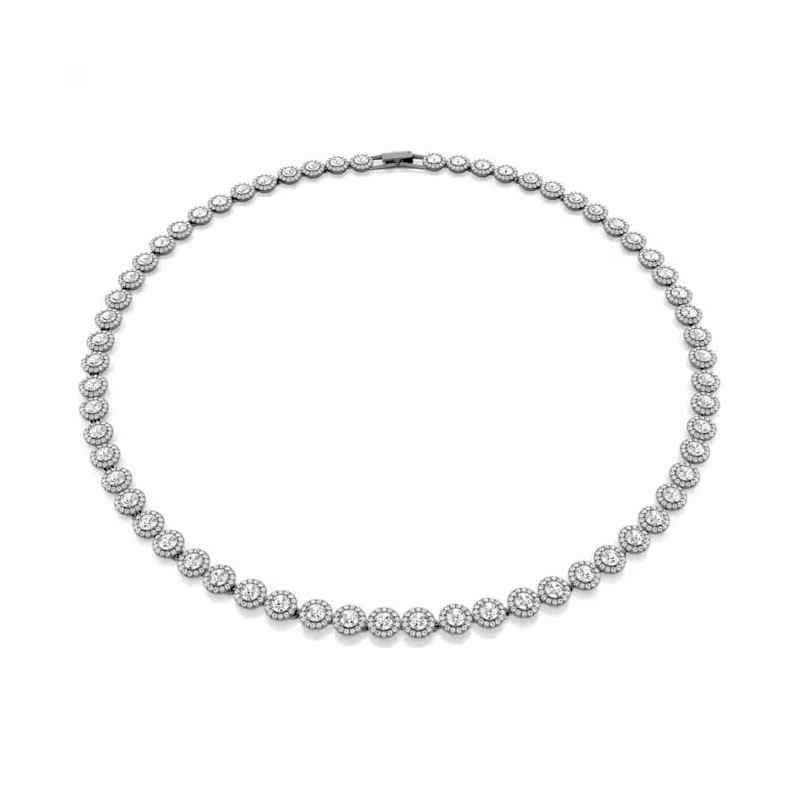 COLLANA UNA BIANCA PLACCATO RUTENIO UOMO SWAROVSKI 
