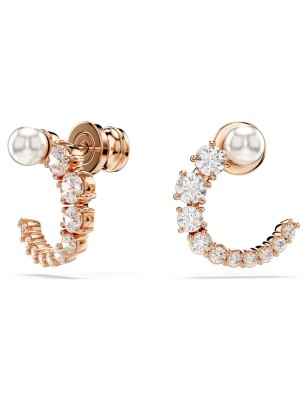 ORECCHINI CERCHIO MATRIX CRYSTAL PEARL ORO ROSA SWAROVSKI 5692264 SWAROVSKI