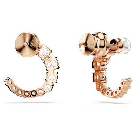 ORECCHINI CERCHIO MATRIX CRYSTAL PEARL ORO ROSA SWAROVSKI