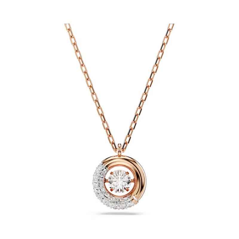 COLLANA PENDENTE DEXTERA TAGLIO ROUND ORO ROSA SWAROVSKI COLLANA PENDENTE DEXTERA TAGLIO ROUND ORO ROSA SWAROVSKI