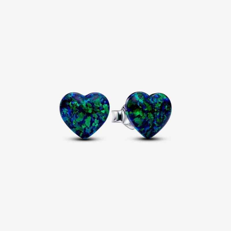 ORECCHINI CUORI OPALI VERDI E BLU DONNA PANDORA ORECCHINI CUORI OPALI VERDI E BLU DONNA PANDORA
