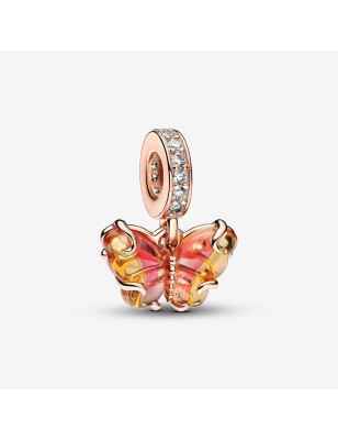 CHARM PENDENTE FARFALLA ARANCIONE E ROSA DONNA PANDORA  782698C01 PANDORA