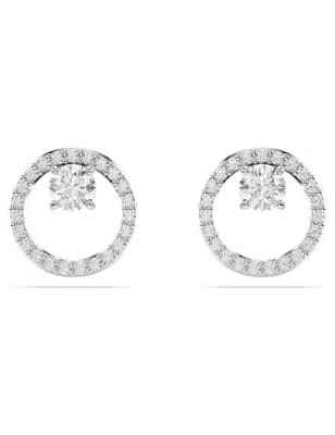 ORECCHINI A LOBO CONSTELLA TAGLIO ROUND RODIO DONNA SWAROVSKI  5692262 SWAROVSKI