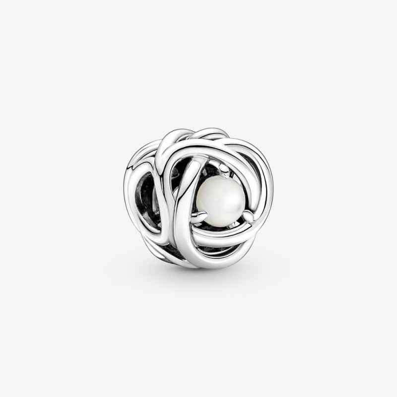 CHARM CERCHIO ETERNO BIANCO GIUGNO MADREPERLA PANDORA CHARM CERCHIO ETERNO BIANCO GIUGNO MADREPERLA PANDORA