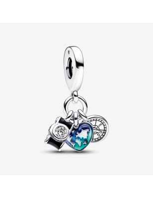 CHARM PENDENTE FOTOCAMERA CUORE E BUSSOLA PANDORA 792703C01 PANDORA