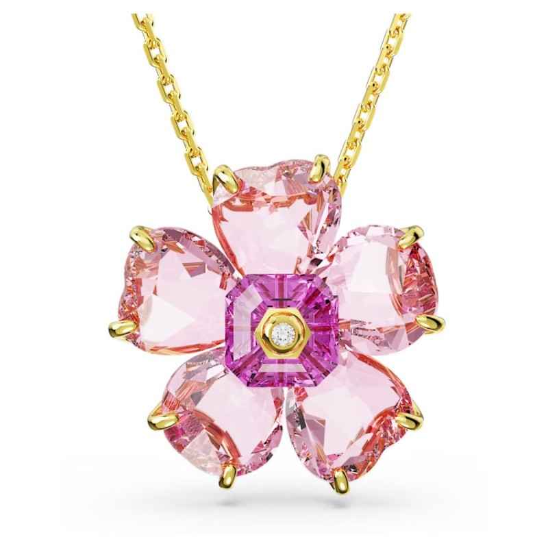COLLANA FLORERE FIORE ROSA DONNA SWAROVSKI COLLANA FLORERE FIORE ROSA DONNA SWAROVSKI