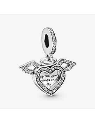CHARM PENDENTE CUORE E ALI D'ANGELO DONNA PANDORA  798485C01 PANDORA