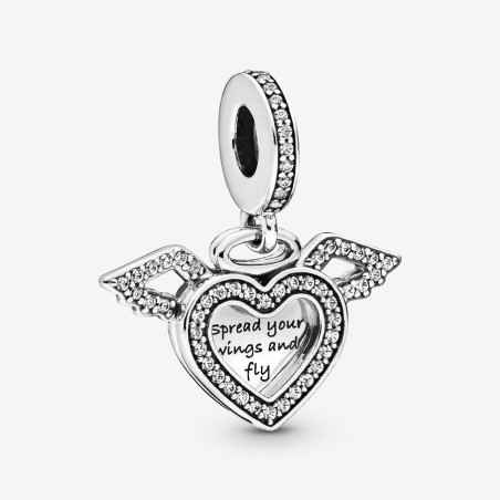 CHARM PENDENTE CUORE E ALI D'ANGELO DONNA PANDORA  798485C01 PANDORA