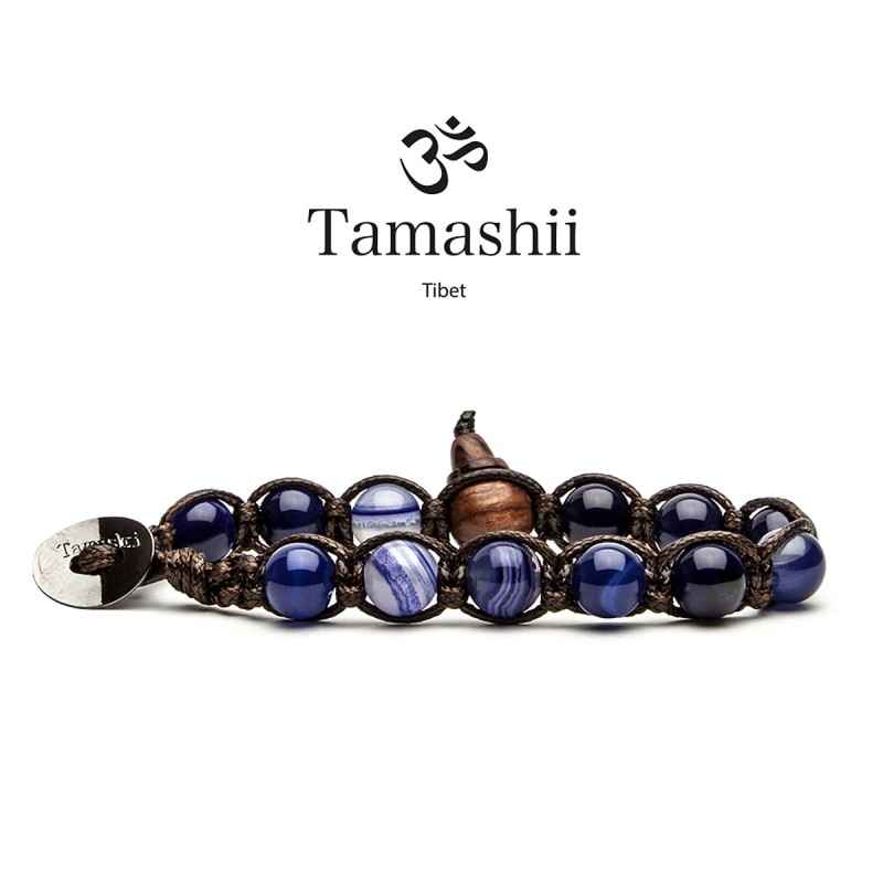 BRACCIALE AGATA BLU UOMO-DONNA TAMASHII 1 GIRO BRACCIALE AGATA BLU UOMO-DONNA TAMASHII 1 GIRO