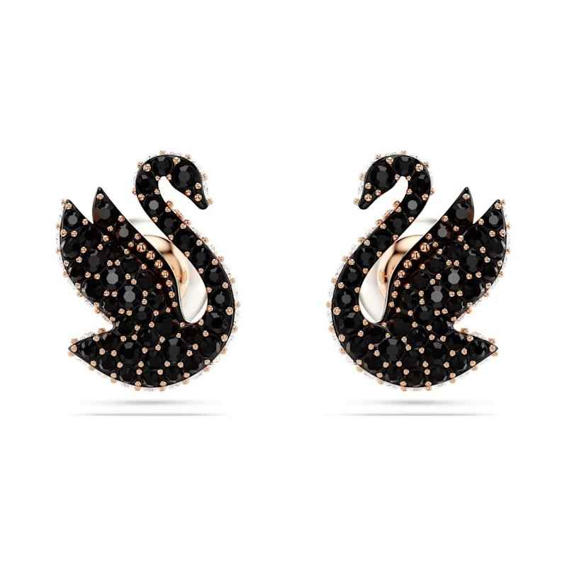 ORECCHINI A LOBO CIGNO NERO DONNA SWAROVSKI SWAN ORECCHINI A LOBO CIGNO NERO DONNA SWAROVSKI SWAN
