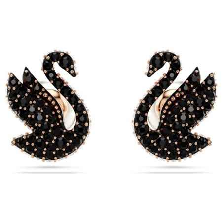 ORECCHINI A LOBO CIGNO NERO DONNA SWAROVSKI SWAN 5684608 SWAROVSKI