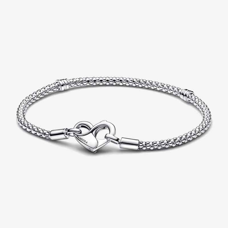 BRACCIALE MAGLIA GEOMETRICA CHIUSURA CUORE DONNA PANDORA BRACCIALE MAGLIA GEOMETRICA CHIUSURA CUORE DONNA PANDORA